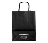 Bolsa de papel negra 180 x 240 x 80 mm (100 unidades)