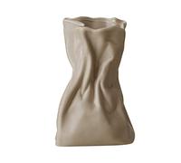 Bolsa de Papel para agarrar jarrón de cerámica Hecho a Mano, diseño de Bolsa de Papel Arrugado para arreglos Florales, Sala de Estar, decoración de Mesa de Comedor (Esmalte de café de Coco)