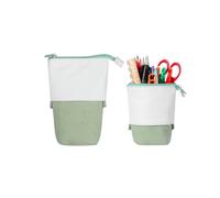 Bolsa De Papelería Case De Lápiz De Lona Retráctil Creativa Gran Capacidad Lindo Té De Té De Leche Regalos para Niños Suministros De Papelería Escolar-B-Verde