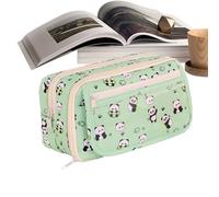 Bolsa de papelería con Estampado de Animales, 9 Compartimentos, Organizador de papelería con Cremallera, Bolsa de cosméticos para Viajes, Bolsa de Maquillaje, Verde, riferimento Alla descrizione