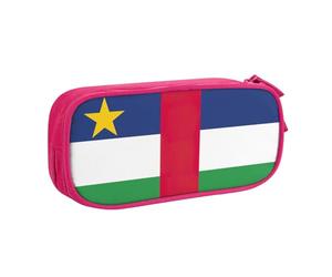 Bolsa de papelería ligera con estampado de bandera de África Central, para escuela, universidad, oficina, viajes, niños, niñas y adultos, Pink, Talla única, Juego de mochila escolar
