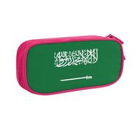 Bolsa de papelería ligera con estampado de bandera de Arabia Saudita, para escuela, universidad, oficina, viajes, niños, niñas y adultos, Pink, Talla única, Juego de mochila escolar