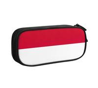 Bolsa de papelería ligera con estampado de bandera de Mónaco, para escuela, universidad, oficina, viajes, niños, niñas y adultos, Black, Talla única, Juego de mochila escolar