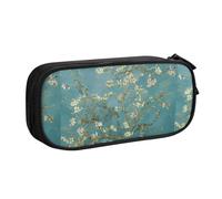 Bolsa de papelería ligera con estampado de flor de almendro, para escuela, universidad, oficina, viajes, niños, niñas y adultos, Black, Talla única, Juego de mochila escolar