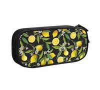 Bolsa de papelería ligera con estampado de limón amarillo, para escuela, universidad, oficina, viajes, niños, niñas y adultos, Black, Talla única, Juego de mochila escolar