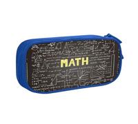 Bolsa de papelería ligera con estampado de matemáticas para escuela, escuela, oficina, viajes, niños, niñas y adultos, Blue, Talla única, Juego de mochila escolar