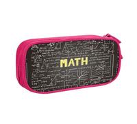 Bolsa de papelería ligera con estampado de matemáticas para escuela, escuela, oficina, viajes, niños, niñas y adultos, Pink, Talla única, Juego de mochila escolar