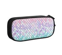 Bolsa de papelería ligera con estampado de té de sirena, color rosa, morado, aguamarina, para escuela, universidad, oficina, viajes, niños, niñas y adultos, Black, Talla única, Juego de mochila