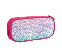 Bolsa de papelería ligera con estampado de té de sirena, color rosa, morado, aguamarina, para escuela, universidad, oficina, viajes, niños, niñas y adultos, Pink, Talla única, Juego de mochila escolar