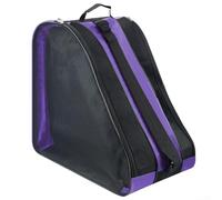 Bolsa de patinaje sobre hielo con correa de hombro ajustable para patines de ruedas y equipo atlético, tela Oxford con agujeros de ventilación y bolsillos laterales (morado)