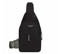 Bolsa de pecho ajustable para hombre, al aire libre, montañismo, ciclismo, un hombro, bolsa de tela inclinada, bolsa de mensajero para hombre para el trabajo, Negro, Talla única