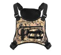 Bolsa de Pecho Chaleco Running Outdoor para Senderismo y Ciclismo | Bolsa de pecho ligera con varios bolsillos malla transpirable y correas ajustables para deporte senderismo y ciclismo