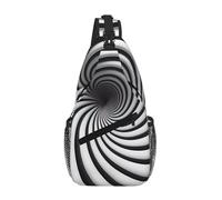 Bolsa de pecho con diseño de ilusión óptica en espiral, de gran capacidad, cómoda y descompresiva, adecuada para viajes, trabajo y al aire libre