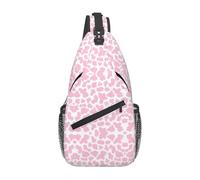Bolsa de pecho con estampado de vaca de fresa rosa para hombre, mochila cruzada para viajes, senderismo, mochila de hombro