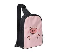 Bolsa de pecho con lentejuelas y purpurina con doble bolsillo, perfecta para conciertos, deportes, viajes, ciclismo y senderismo, mochila cruzada, Lindo cerdo., Talla única