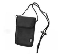 Bolsa de pecho con protección RFID, impermeable, color negro, bolsillo para el cuello para hombres, bolsillo antirrobo para pasaporte, tarjetas de crédito, smartphone, monedas y dinero, Hierro, Forma