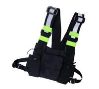 Bolsa de pecho de 23,5/19,5/4,3 cm para exteriores, con almacenamiento adicional, bolsa deportiva impermeable verde/negra para correr, ciclismo y escalada, Black, Refer to description, Unisex
