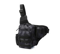 Bolsa de Pecho for Hombre, for Ciclismo, Senderismo, táctica, Bandolera Molle, Pesca, riñonera, Bolsa de Escalada(Black CP)