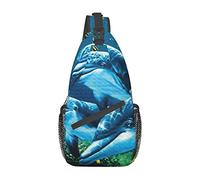 Bolsa De Pecho Mujer Lindo Delfín Profundo Océano Animal Impreso Unisex Bolsa Pecho Ligero Bolso De Pecho para Acampada Deportes Caminar