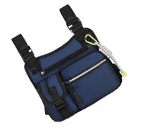 Bolsa de pecho multifuncional de tela de nailon funcional, soporte para teléfono, mochila con bolsillos de acceso rápido para varias ocasiones, bolsa de chaleco de nailon, Blue, One Size