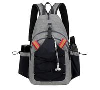 Bolsa de pecho para hombre, pequeña mochila de viaje para mujer, bolsa organizadora elegante para escalada, entrenamiento, correr, senderismo, camping, fiesta, deporte, gris, Refer to description