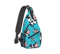 Bolsa de Pecho para Mujer, Bolsa de Gimnasio, Mochila de Moda para Hombro, Mochila para Deportes al Aire Libre, Compatible con Linda Vaca de Dibujos Animados, Bolsa Ajustable Multiusos, pequeña Funda