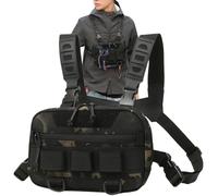 Bolsa de pecho para pesca al aire libre - Paquete de transporte de señuelos, bolsa de pecho para hombre con soporte de malla para la espalda | Chaleco de cintura de camuflaje, equipo de pecho deportiv