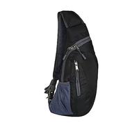 Bolsa de pecho plegable con cremallera de color sólido para hombre y mujer, bolsa cruzada de un solo hombro, bolsa de deporte, bolsa de hombro de cuero para mujer, Black, Talla única