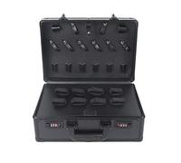 Bolsa de peluquería 40 x 40 x 18, con cerradura de combinación, bolsa de almacenamiento, para cortapelos y tijeras, accesorios de peluquería, color negro