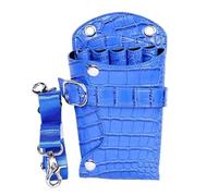Bolsa De Peluquería De Belleza Bolsa profesional de 5 bolsillos for tijeras peluquería, piel sintética con estampado cocodrilo, for y salón(Blue)