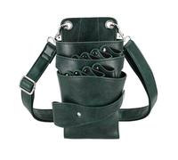 Bolsa De Peluquería De Belleza Bolsa profesional for tijeras de peluquería, de 8 bolsillos, color negro, con pinzas for tijeras, funda for peluquería, estuche for cinturón(Green)