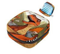 Bolsa de periódico, bolsa de almacenamiento de servilletas sanitarias, dinosaurio y volcán, soporte para tampones para bolso
