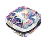 Bolsa de periódico, bolsa de almacenamiento de servilletas sanitarias, estilo vintage con unicornios, bolsa de tampón para bolso