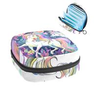 Bolsa de periódico, bolsa de almacenamiento de servilletas sanitarias, estilo vintage con unicornios, bolsa de tampón para bolso