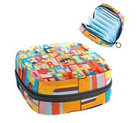 Bolsa de periódico, bolsa de almacenamiento de servilletas sanitarias, patrón de rompecabezas de números del alfabeto, bolsa de tampón para bolso