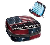 Bolsa de periódico de la bandera estadounidense del Bronx-Nueva York, portátil, bolsa de almacenamiento de tampones para servilletas sanitarias, Varios colores, 4.7x6.6x6.6 in/12x17x17 cm