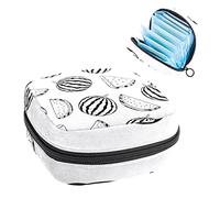 Bolsa de periodo, bolsa de almacenamiento de tampón portátil para servilletas sanitarias, patrón de frutas de sandía, Varios colores, 4.7x6.6x6.6 in/12x17x17 cm