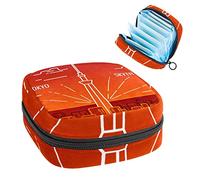 Bolsa de periodo, bolsa de almacenamiento portátil de tampón para servilletas sanitarias, increíble rojo japonés, Varios colores, 4.7x6.6x6.6 in/12x17x17 cm