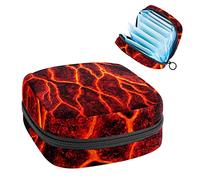 Bolsa de periodo, bolsa de almacenamiento portátil para tampones para servilletas sanitarias, lava magma, Varios colores, 4.7x6.6x6.6 in/12x17x17 cm