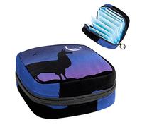 Bolsa de periodo, bolsa de almacenamiento portátil para tampones para servilletas sanitarias, llama, Varios colores, 4.7x6.6x6.6 in/12x17x17 cm