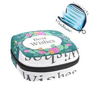 Bolsa de periodo, bolsa de almacenamiento portátil para tampones para servilletas sanitarias, mejores deseos, Varios colores, 4.7x6.6x6.6 in/12x17x17 cm