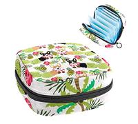 Bolsa de periodo, bolsa de almacenamiento portátil para tampones para servilletas sanitarias, patrón de flores de Corgi, Varios colores, 4.7x6.6x6.6 in/12x17x17 cm
