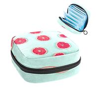 Bolsa de periodo, bolsa de almacenamiento portátil para tampones para servilletas sanitarias, patrón de rebanada de pomelo, Varios colores, 4.7x6.6x6.6 in/12x17x17 cm