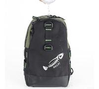 Bolsa de pesca compacta e impermeable con soporte para alicates, almacenamiento de rueda de pescado y compartimento para cebo para uso en movimiento (A)