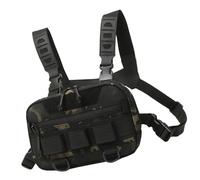 Bolsa de pesca con mosca, bolsa de malla trasera de tela Oxford con gran apertura, bolsa de chaleco multifuncional, equipo de pecho para hombres y niños, camouflage, Refer to