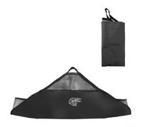 Bolsa de pesca plegable con regla de medición y alfombrilla de desenganche, malla de gran capacidad para manipulación, pesaje y almacenamiento de capturas de pesca (bolsa de pescado, negro)