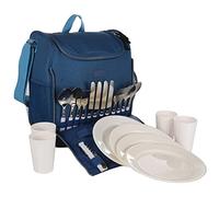 Bolsa de pícnic Stamford para 4 Personas con Platos, Cubiertos, Vasos y abridor de Botellas