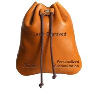 Bolsa de piel auténtica personalizada con cordón para nombre o frase, monedero personalizado, bolsa de medicina multiusos personalizable medieval, Personalizado, Estilo retro