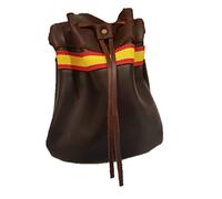 Bolsa de Piel para Ojeo con Detalles de la Bandera de España, 20 x 20 x 5 cm, Capacidad de 40 Cartuchos