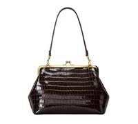Bolsa de piel sintética con clip de gran capacidad, elegante bolsa de noche con correa extraíble de lujo para mujer, viajes, compras, trabajo, uso diario, Brown, 12.2x9.84x7.68(inch)